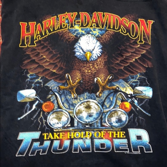 Vintage 1992 Harley Davidson Buffalo NY Tee 🐃 - Picture 4 of 8